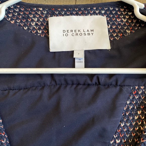 Long-Sleeve Tweed Cardigan Jacket, Navy - Picture 4 of 6